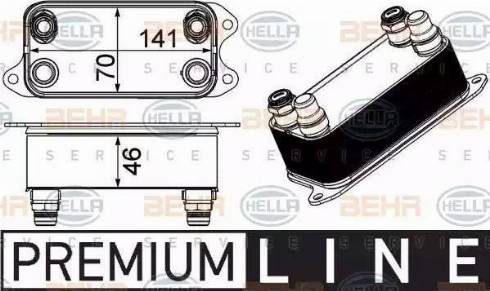 HELLA 8MO 376 924-061 - Radiatore olio, Cambio automatico www.autoricambit.com