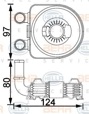 HELLA 8MO 376 797-091 - Radiatore olio, Olio motore www.autoricambit.com