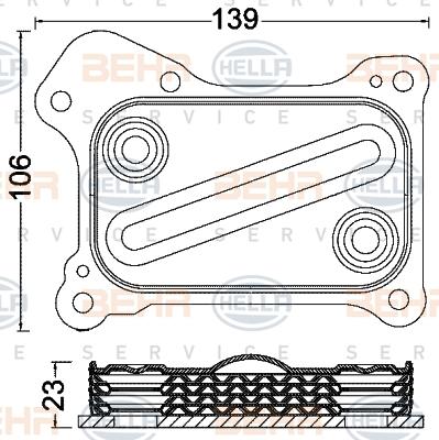 HELLA 8MO 376 797-061 - Radiatore olio, Olio motore www.autoricambit.com