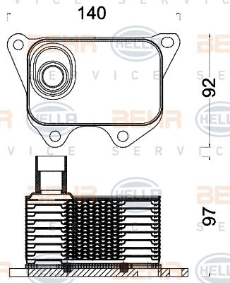 HELLA 8MO 376 797-011 - Radiatore olio, Olio motore www.autoricambit.com