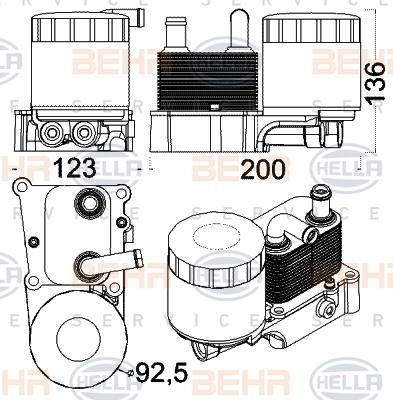 HELLA 8MO 376 797-071 - Radiatore olio, Olio motore www.autoricambit.com