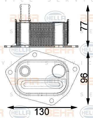 HELLA 8MO 376 797-141 - Radiatore olio, Olio motore www.autoricambit.com