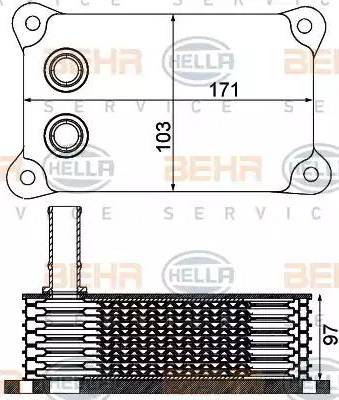 HELLA 8MO 376 797-161 - Radiatore olio, Olio motore www.autoricambit.com