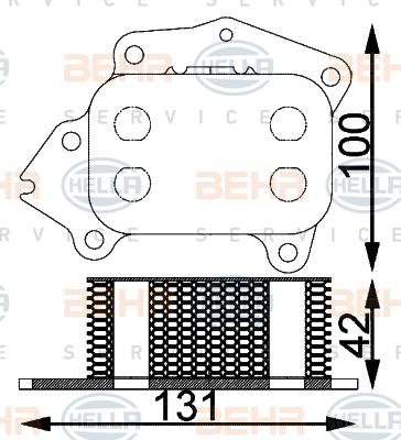 HELLA 8MO 376 797-101 - Radiatore olio, Olio motore www.autoricambit.com