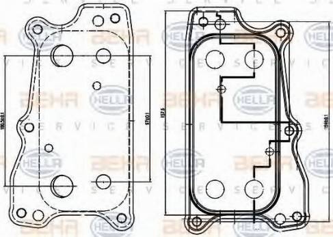 HELLA 8MO 376 714-811 - Radiatore olio, Olio motore www.autoricambit.com