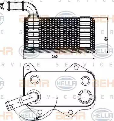 HELLA 8MO 376 783-771 - Radiatore olio, Olio motore www.autoricambit.com