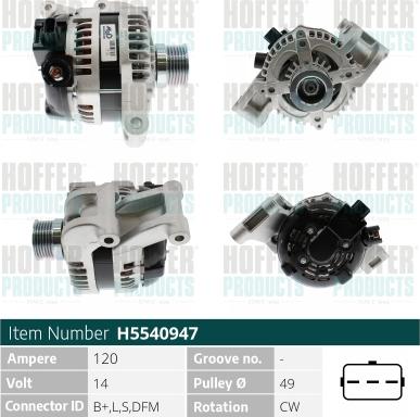 Hoffer H5540947 - Alternatore www.autoricambit.com