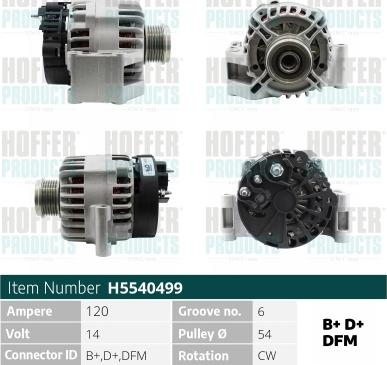 Hoffer H5540499 - Alternatore www.autoricambit.com