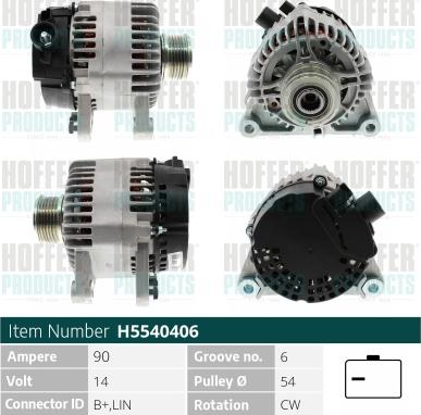 Hoffer H5540406 - Alternatore www.autoricambit.com