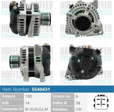 Hoffer H5540431 - Alternatore www.autoricambit.com