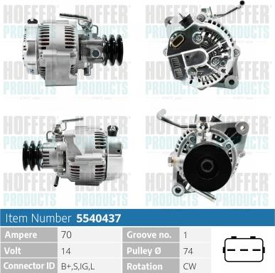 Hoffer H5540437 - Alternatore www.autoricambit.com