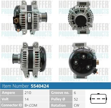 Hoffer H5540424 - Alternatore www.autoricambit.com