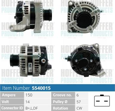 Hoffer H5540015 - Alternatore www.autoricambit.com