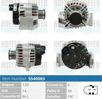 Hoffer H5540083 - Alternatore www.autoricambit.com