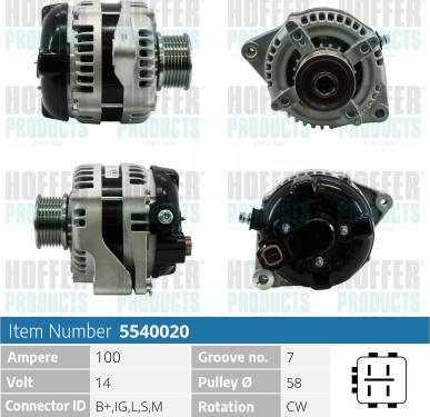 Hoffer H5540020 - Alternatore www.autoricambit.com