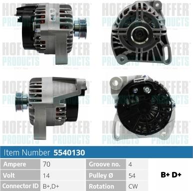 Hoffer H5540130 - Alternatore www.autoricambit.com