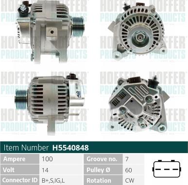 Hoffer H5540848 - Alternatore www.autoricambit.com