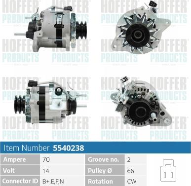 Hoffer H5540238 - Alternatore www.autoricambit.com