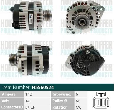 Hoffer H5560524 - Alternatore www.autoricambit.com