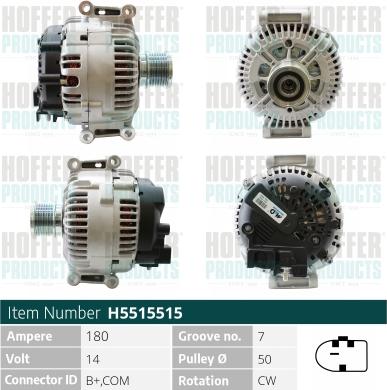 Hoffer H5515515 - Alternatore www.autoricambit.com