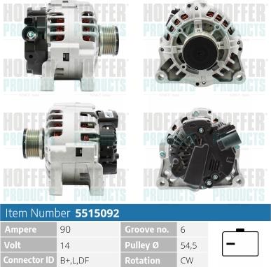 Hoffer H5515092 - Alternatore www.autoricambit.com