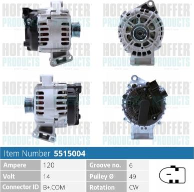 Hoffer H5515004P - Alternatore www.autoricambit.com