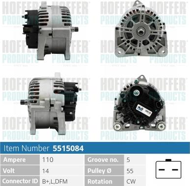 Hoffer H5515084 - Alternatore www.autoricambit.com