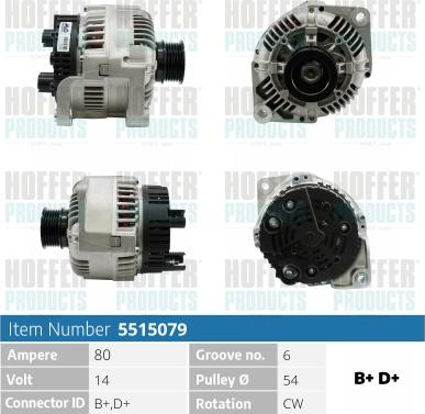 Hoffer H5515079 - Alternatore www.autoricambit.com