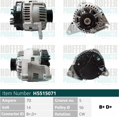 Hoffer H5515071 - Alternatore www.autoricambit.com