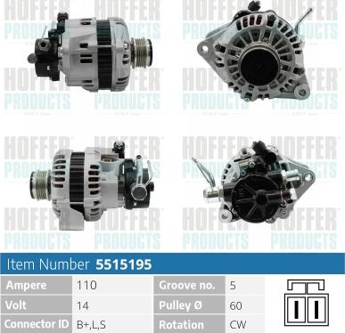 Hoffer H5515195 - Alternatore www.autoricambit.com