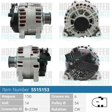 Hoffer H5515153 - Alternatore www.autoricambit.com