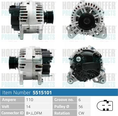 Hoffer H5515101 - Alternatore www.autoricambit.com