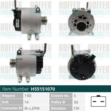 Hoffer H55151070 - Alternatore www.autoricambit.com