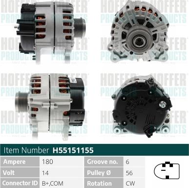 Hoffer H55151155 - Alternatore www.autoricambit.com