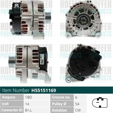 Hoffer H55151169 - Alternatore www.autoricambit.com