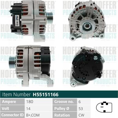 Hoffer H55151166 - Alternatore www.autoricambit.com