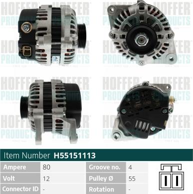 Hoffer H55151113 - Alternatore www.autoricambit.com