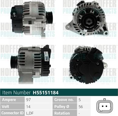 Hoffer H55151184 - Alternatore www.autoricambit.com