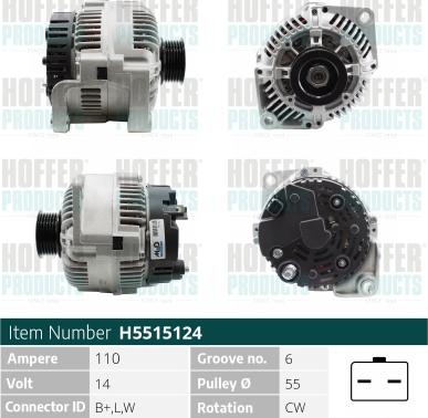 Hoffer H5515124 - Alternatore www.autoricambit.com