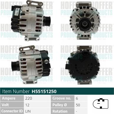 Hoffer H55151250 - Alternatore www.autoricambit.com