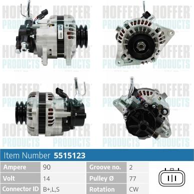 Hoffer H5515123 - Alternatore www.autoricambit.com