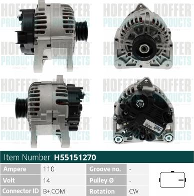 Hoffer H55151270 - Alternatore www.autoricambit.com