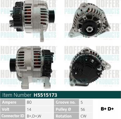 Hoffer H5515173 - Alternatore www.autoricambit.com