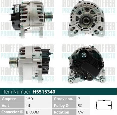 Hoffer H5515340 - Alternatore www.autoricambit.com