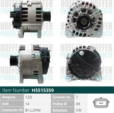 Hoffer H5515359 - Alternatore www.autoricambit.com