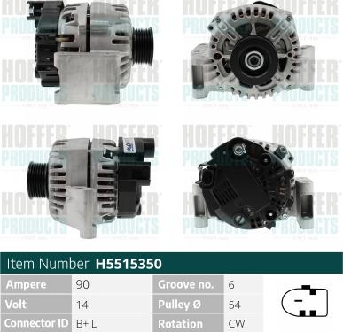 Hoffer H5515350 - Alternatore www.autoricambit.com