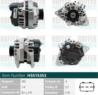 Hoffer H5515353 - Alternatore www.autoricambit.com