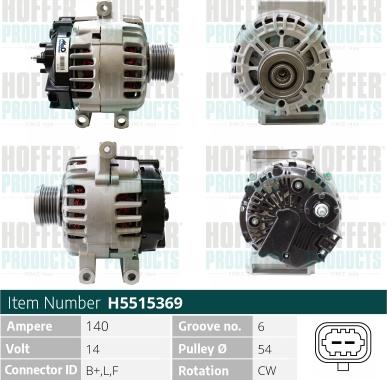 Hoffer H5515369 - Alternatore www.autoricambit.com