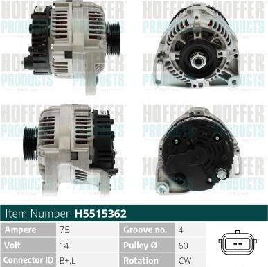 Hoffer H5515362 - Alternatore www.autoricambit.com