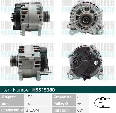 Hoffer H5515380 - Alternatore www.autoricambit.com